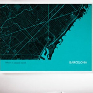 Framed Barcelona City Street Map Print city, print, gift, wall décor, map, travel print, gift for him, gift for her, free shipping Bild 5