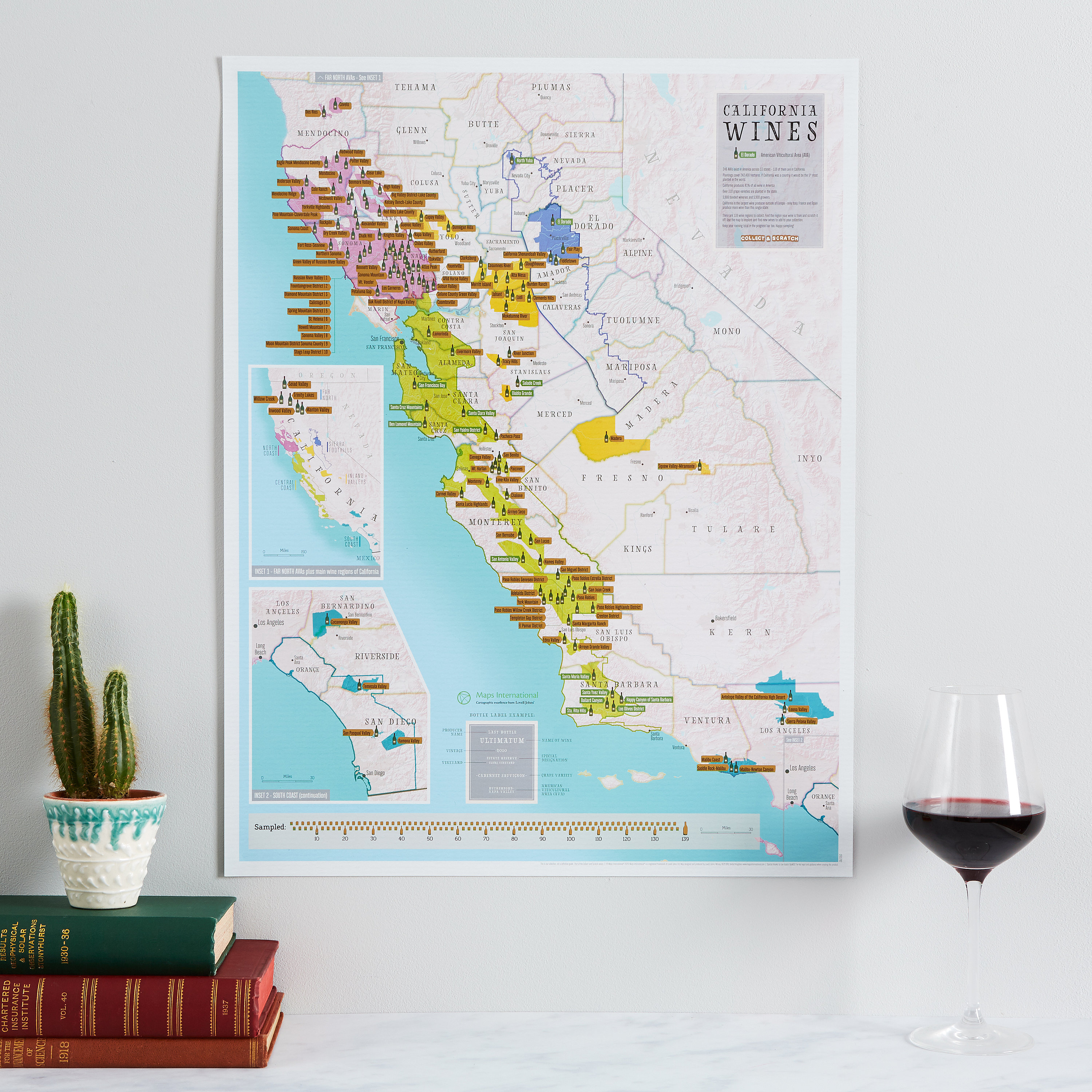Scratch off California Wines Poster - Ideal Gift for Wine Lovers