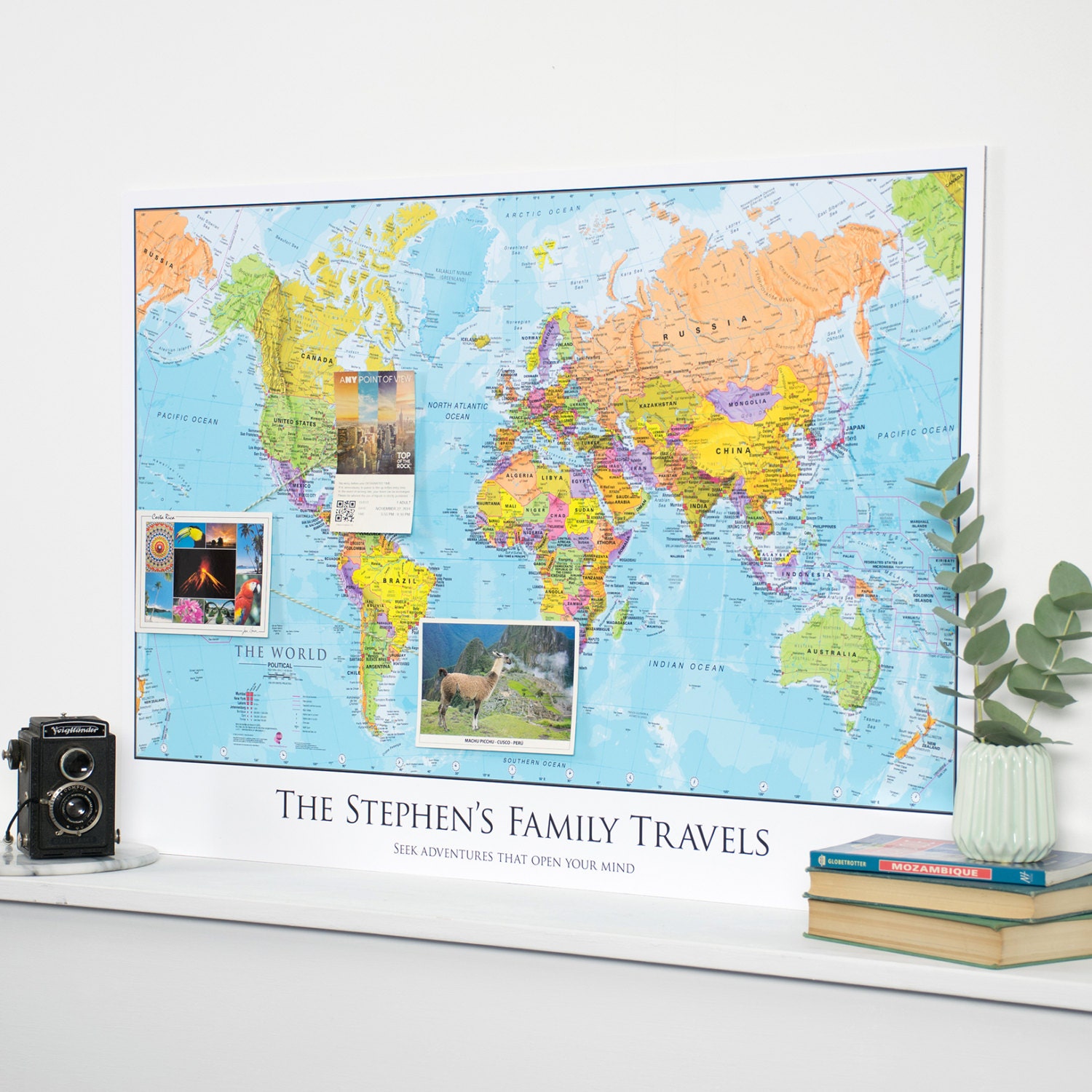 Personalized World Map Travel map gift push pin map  Etsy