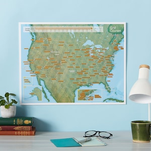 Scratch Off USA Map Golf Poster - gift for him, gift for her, travel gift, gift, golf courses