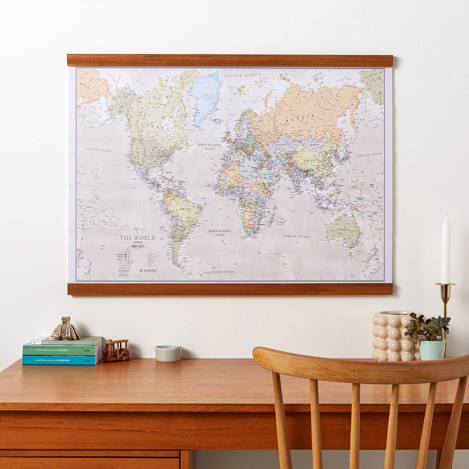 Classic World Map Home Decor Living Room Bedroom Wall - Etsy