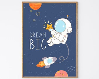 DIGITAL DOWNLOAD, Space Kids Poster, Star Nursery Art, Kids Room Wall Art, Kids Room Poster, PRINTABLE Space Wall Art, Boy Room Wall Art