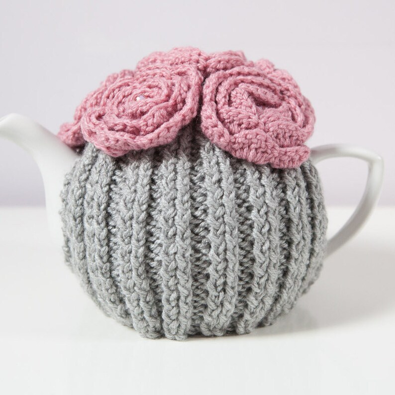 Pink Hand Knit Tea Cozy Medium Teapot Cover Etsy