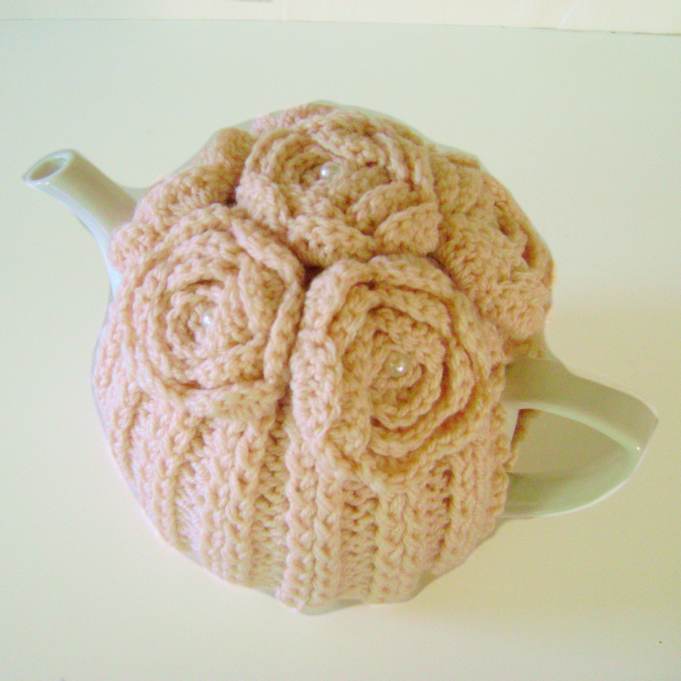 Hand Knit Tea Cozy. Medium Teapot Cover Pale Peach Etsy