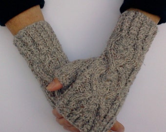 Brown Fingerless Gloves. Knit Hand Warmers. Texting Gloves. Fingerless Mittens. Hand Knit Gloves. Gift for Her.