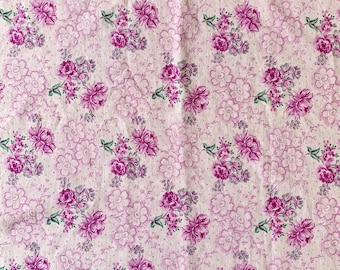 Sewing, stitching, slow sewing, hand sewing, vintage fabric, French fabric, French floral fabric, fabric scraps, vintage florals, 45cm sq.