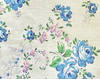 Sewing, stitching, slow sewing, hand sewing, vintage fabric, French fabric, French floral fabric, fabric scraps, vintage florals, 45cm sq.