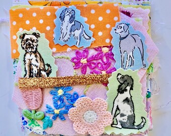 50 vintage fabric scraps, vintage fabric, fabric scraps, journalling, mixed fabric scraps, crafting scraps, craft pack, tiny scraps, collage