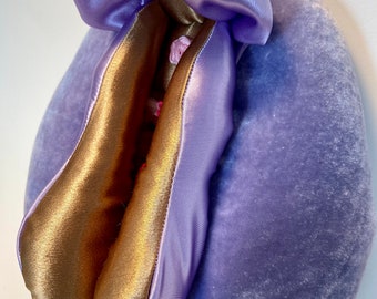 Wondrous Vulva Puppet -Anatomical Vulva Puppet Violet Silk Velvet