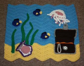 CROCHET PATTERN - Ocean Fidget Blanket PDF