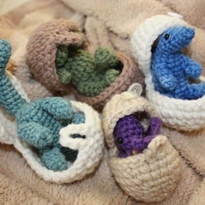 CROCHET PATTERN: Hatching Dinosaur Eggs image 1