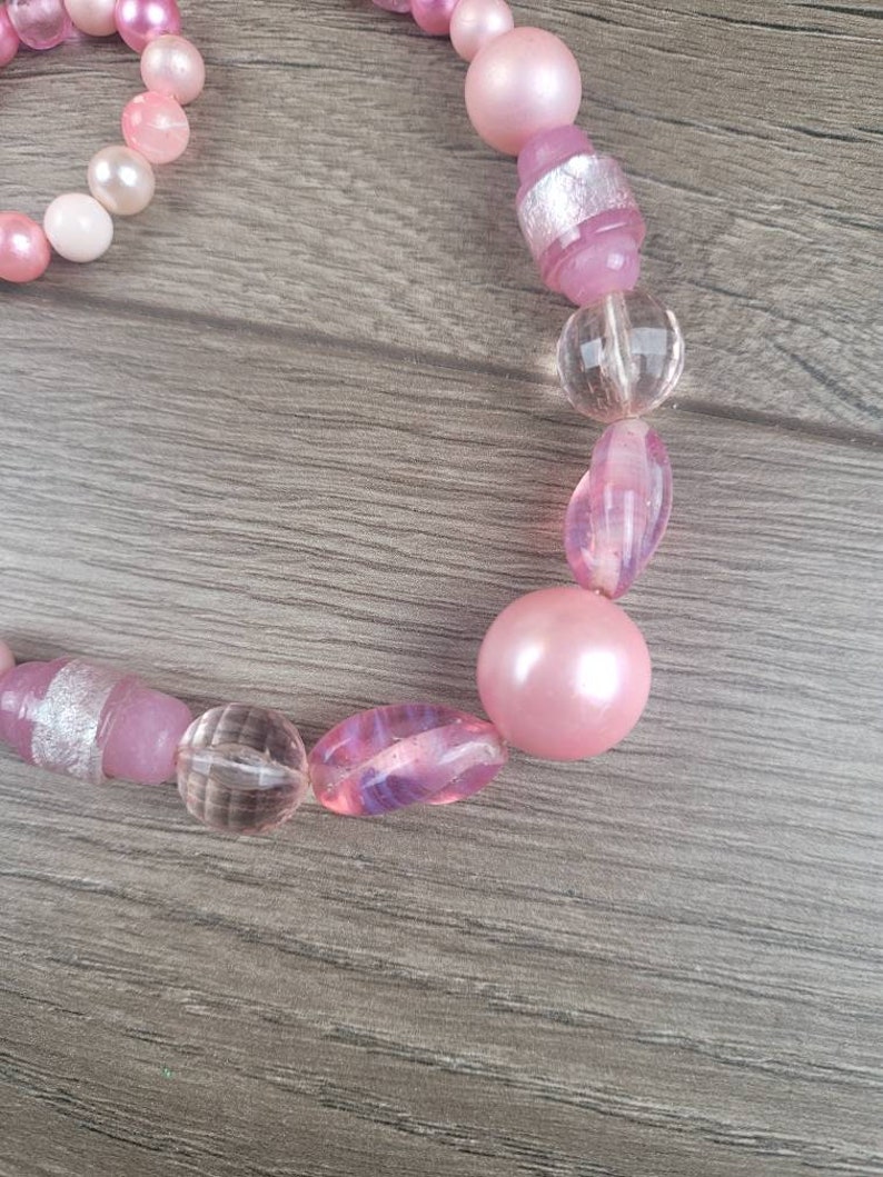 Pinks Vintage Beaded Necklace
