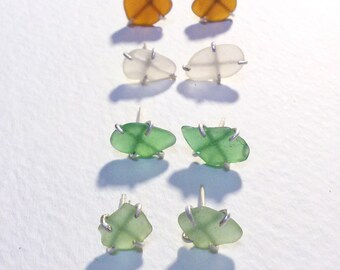 Maui Seaglass post earrings (Hawai'i /ocean)