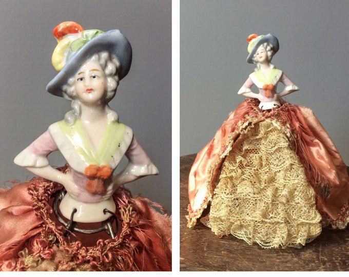 Antique 1910's 1920's German Half Doll Ceramic Etsy