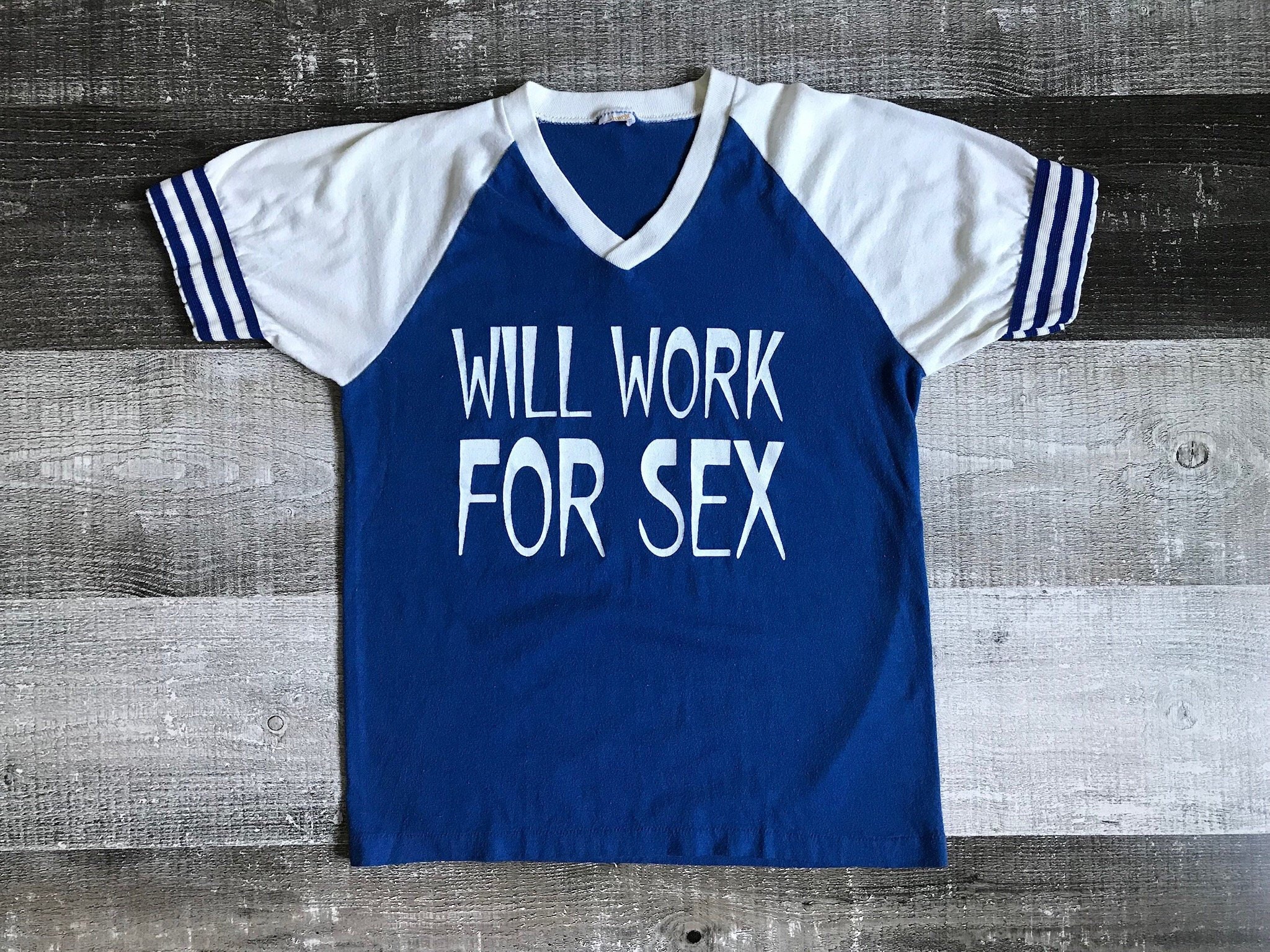 2048px x 1536px - Vintage Retro 70's Will Work for Sex Raglan T-shirt Pinup - Etsy