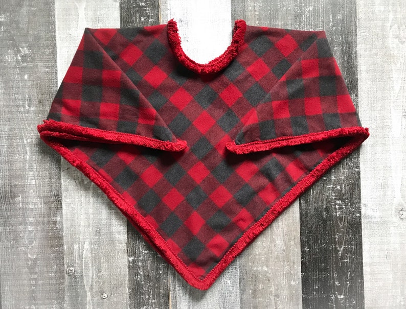 Cozy 1960's 70's Vintage Wool Poncho Cape Red Grey - Etsy