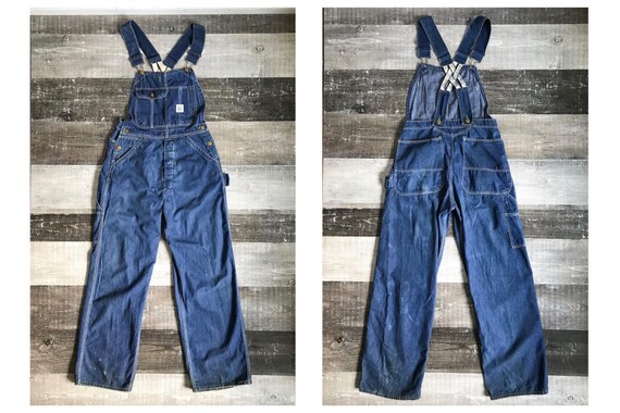 40 RARE Vintage années des années Vintage 1930 combinaisons moyenne unisexe bleu Jean les petites femmes sanforisé Jean salopette bretelles hommes en détresse taille 30 X 31 e5ca83 40 RARE Vintage années des années Vintage 1930 combinaisons moyenne unisexe bleu Jean les petites femmes sanforisé Jean salopette bretelles hommes en détresse taille 30 X 31 e5ca83