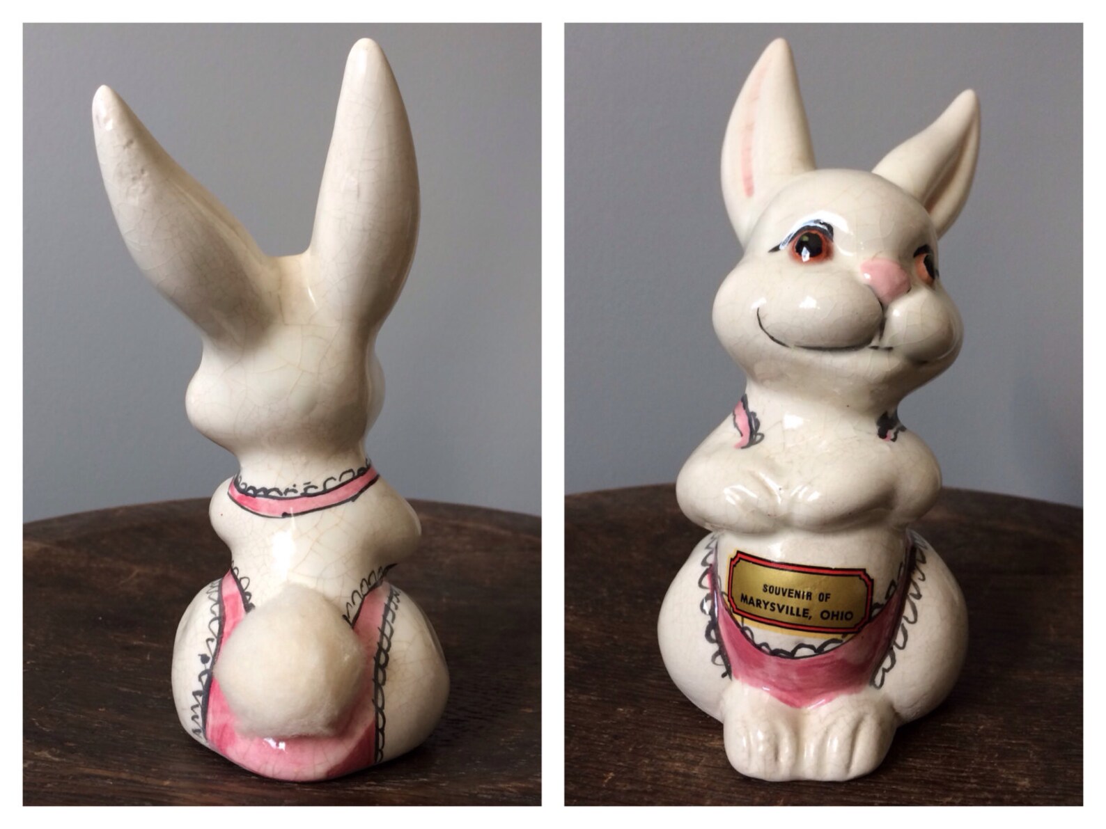 Vintage White Rabbit Ceramic Bunny Easter Bunny Ohio Souvenir Etsy