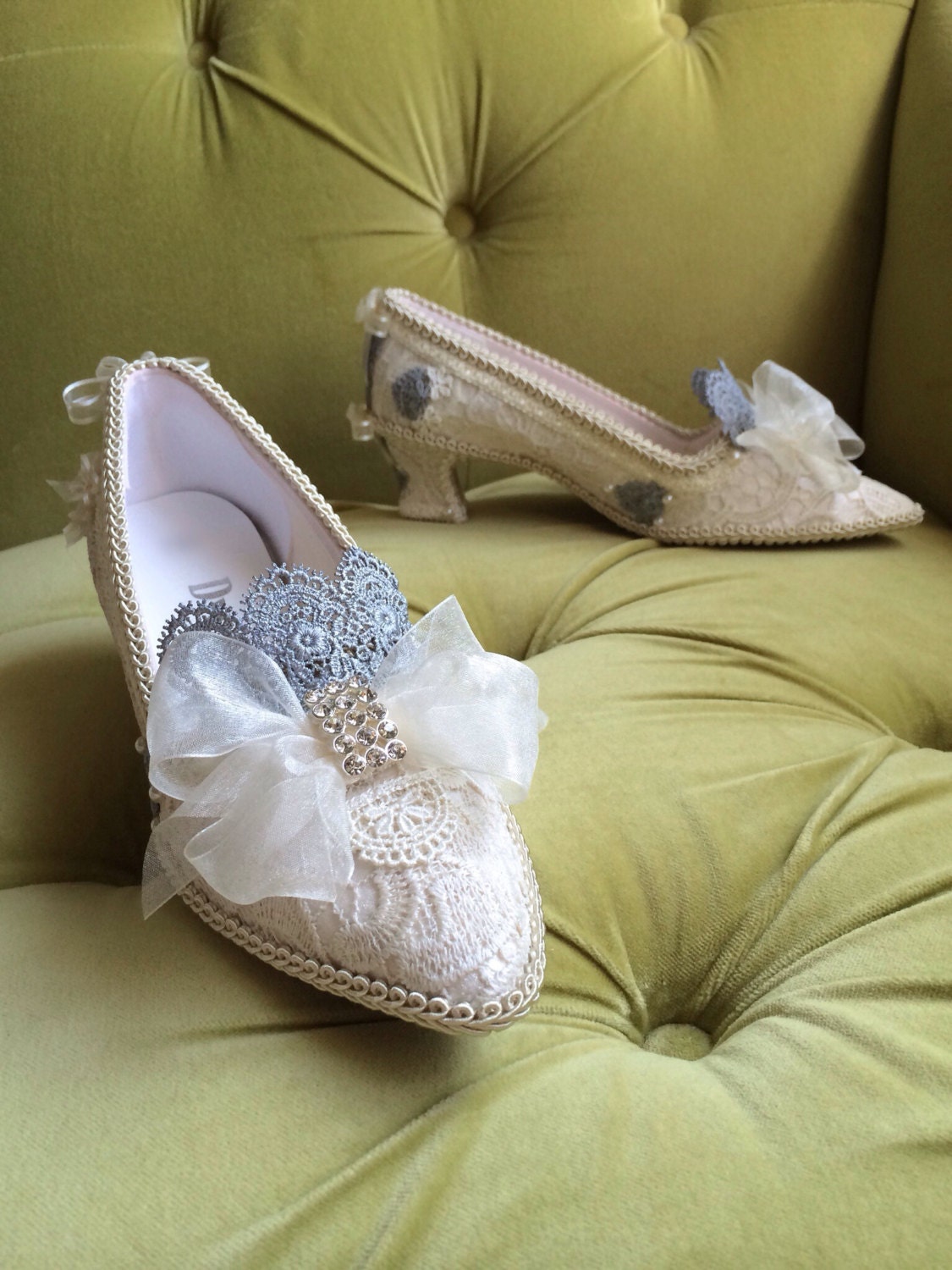 Marie Antoinette Costume Shoes Heels Rococo Baroque Champagne - Etsy