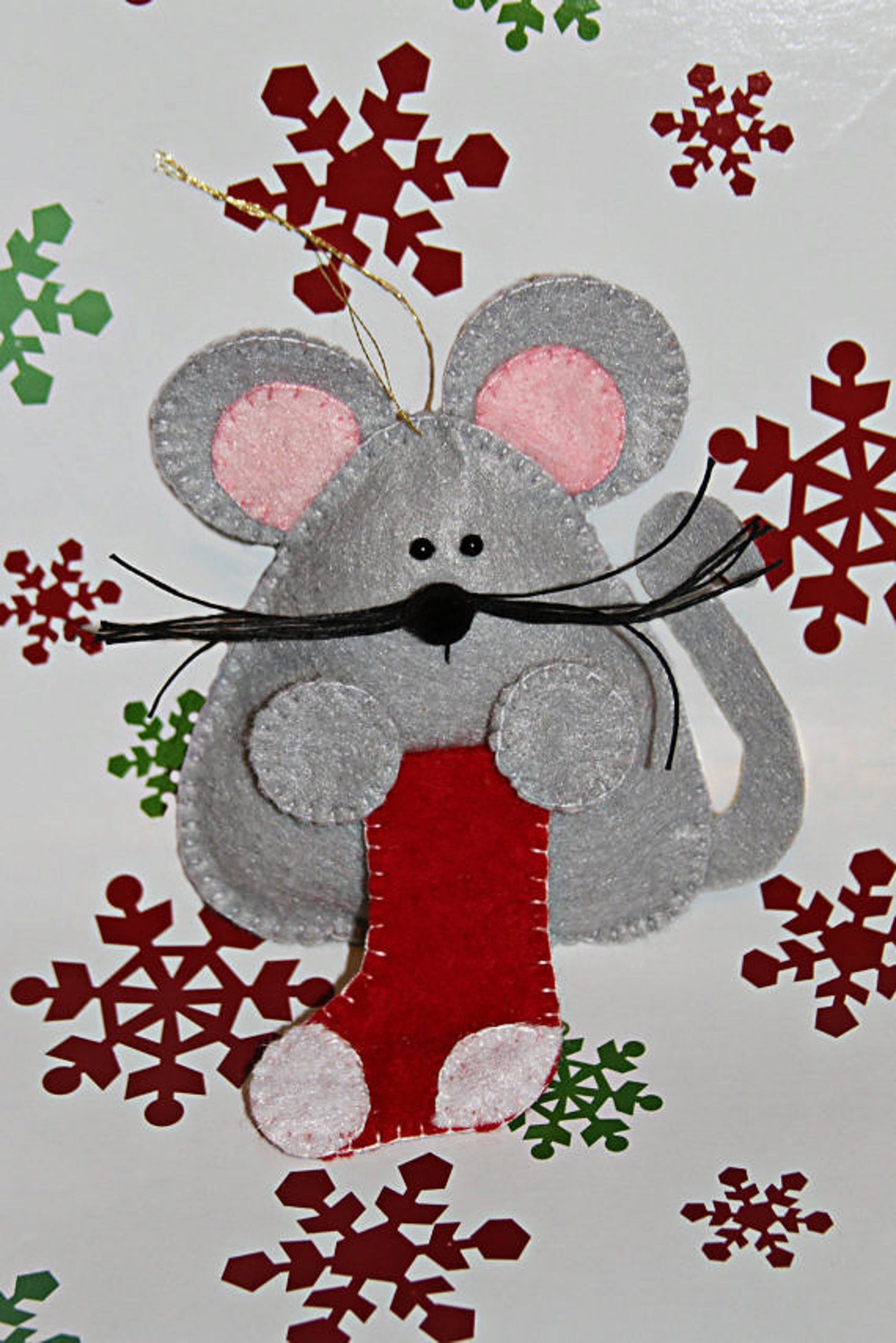 Felt Christmas Mouse Ornament Pattern INSTANT DOWNLOAD Etsy