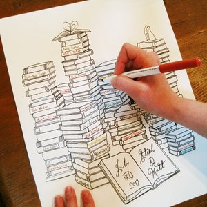Library Themed Wedding Guest Book Alternative 11x14