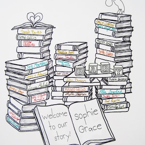 Book Themed Baby Shower Guestbook Alternative 8.5x11