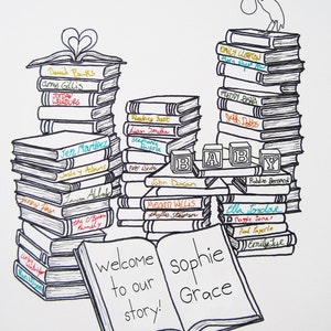 Book Themed Baby Shower Guestbook Alternative 8.5x11