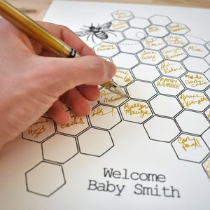 Bee Baby Shower Guestbook Alternative 8.5x11