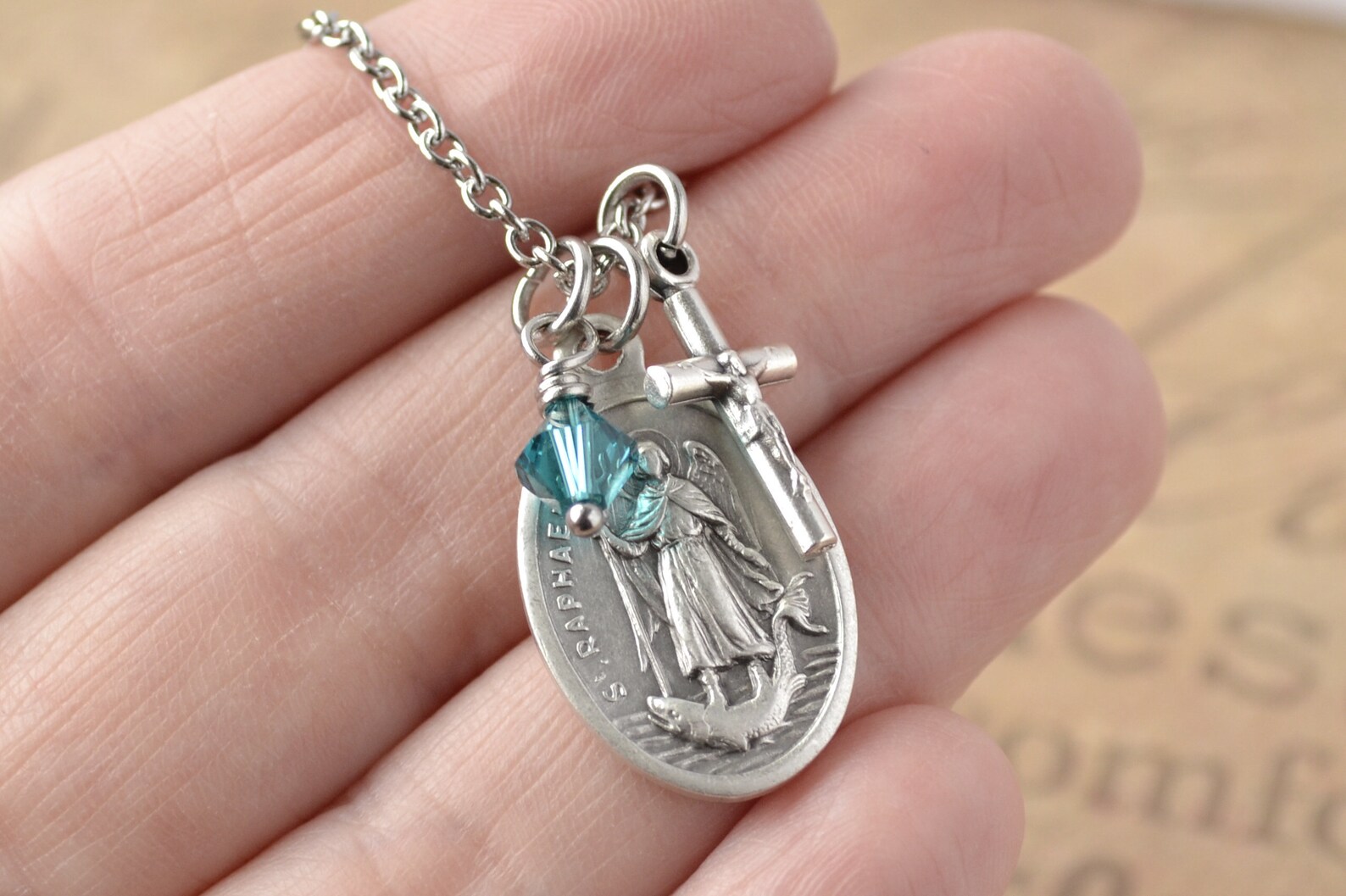 SAINT RAPHAEL Necklace/St Raphael Necklace/Catholic Etsy