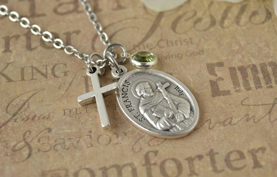 SAINT FRANCIS ASSISI Necklace/st. Francis Necklace/catholic Necklace