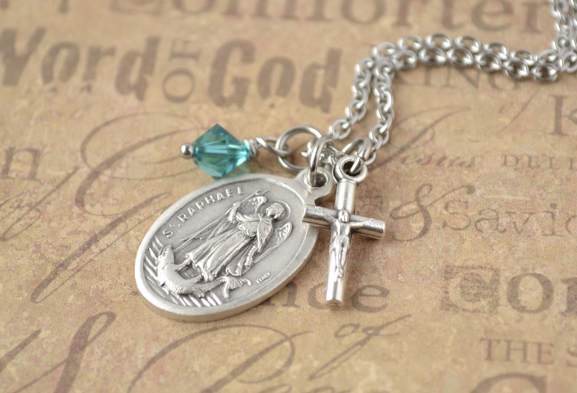 SAINT RAPHAEL Necklace/St Raphael Necklace/Catholic Etsy
