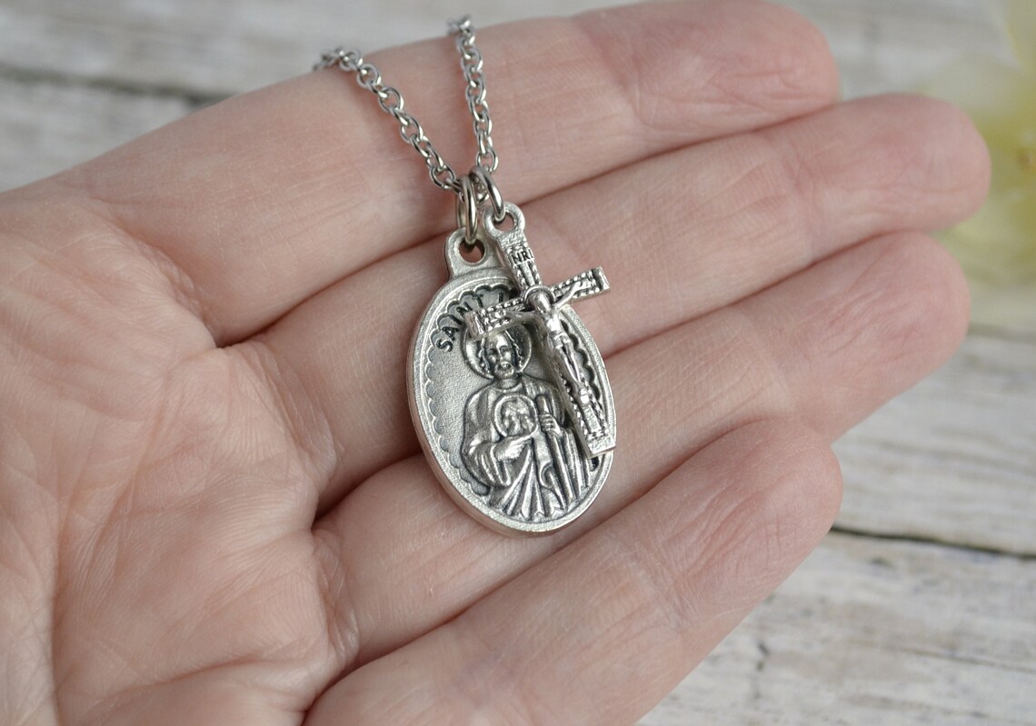 SAINT JUDE Necklace/St. Jude/Catholic Necklace/Catholic | Etsy