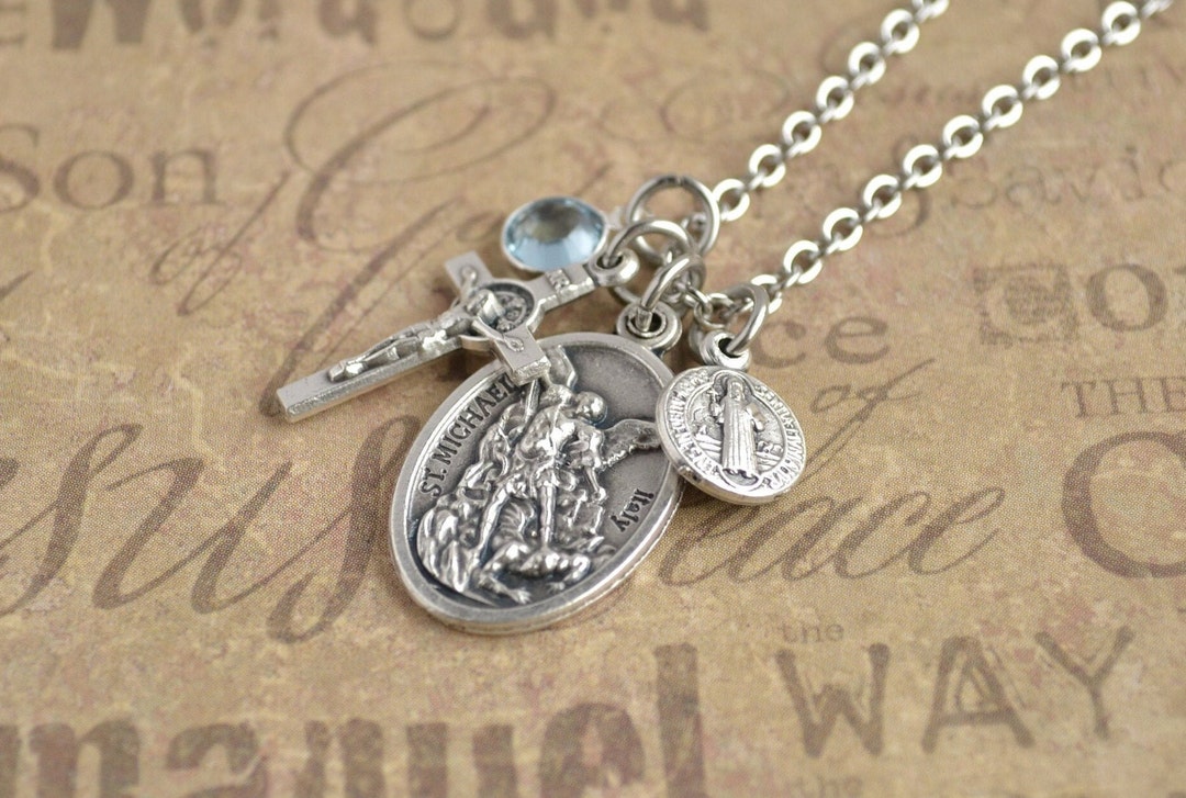 Mother Mary Car Double-sided, Two-tone Saint Michael