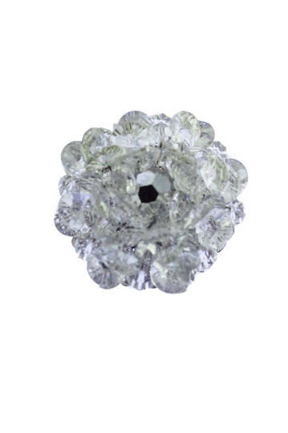 Vintage Sherman Crystal Cluster Brooch, Sherman Rh