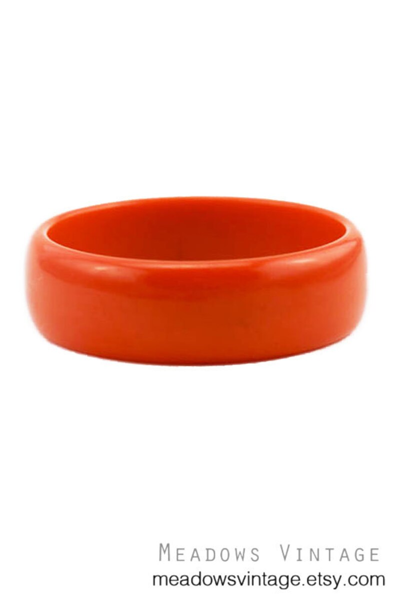 Chunky Bakelite Bangle Bracelet Wide Bakelite Bangle Bracelet Pumpkin Bakelite Bangle Bracelet Deep Orange Bakelite Bangle Bracelet