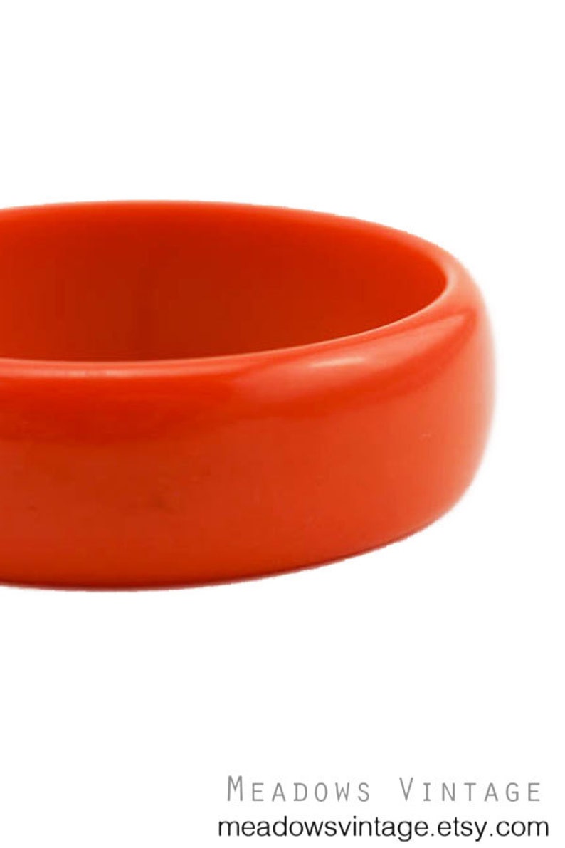 Chunky Bakelite Bangle Bracelet Wide Bakelite Bangle Bracelet Pumpkin Bakelite Bangle Bracelet Deep Orange Bakelite Bangle Bracelet