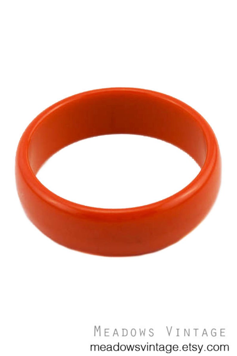 Chunky Bakelite Bangle Bracelet Wide Bakelite Bangle Bracelet Pumpkin Bakelite Bangle Bracelet Deep Orange Bakelite Bangle Bracelet