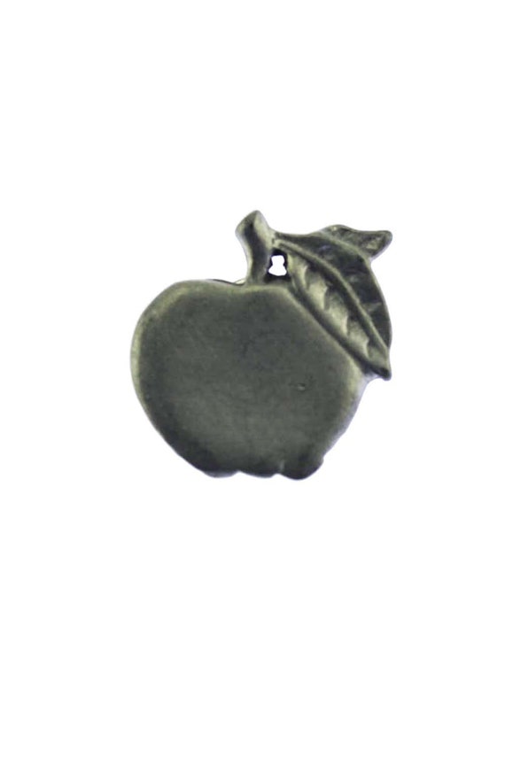 Silver Apple Brooch, Pewter Apple Brooch, Vintage