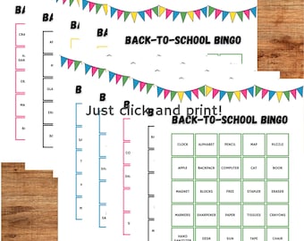 School Classroom Bingo Bundle | Back-to-School Printable | Activity | Game | Digital Download