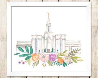 Abondant, UT LDS Temple Aquarelle Téléchargement numérique