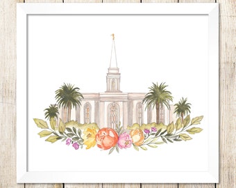Orlando, Florida LDS Temple Watercolor Digital Download