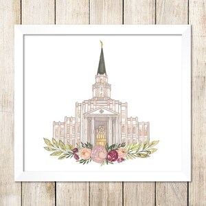 Houston, Texas LDS Temple Watercolor Digital Download