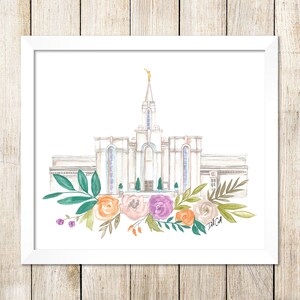 Freigebig, UT LDS Tempel Aquarell digitaler Download