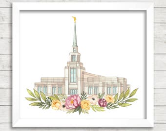 Gila Valley, AZ LDS Temple Watercolor Digital Download