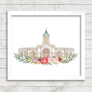 Fort Collins, Colorado LDS Temple Watercolor Digital Download