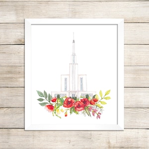 Hamilton, Neuseeland HLT Tempel Aquarell digitaler Download