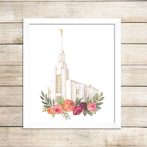 Twin Falls, Idaho LDS Temple Watercolor Digital Download