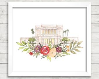 Mesa AZ LDS Temple aquarelle téléchargement numérique