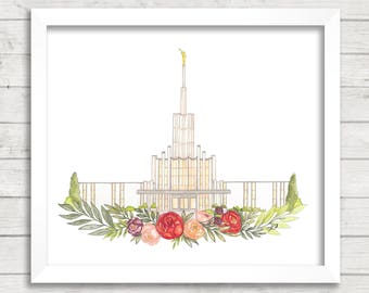 Atlanta, Géorgie LDS Temple Aquarelle Téléchargement numérique