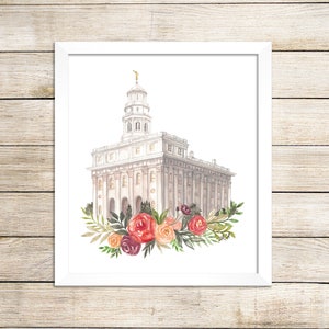 Nauvoo, IL LDS Temple Watercolor Digital Download